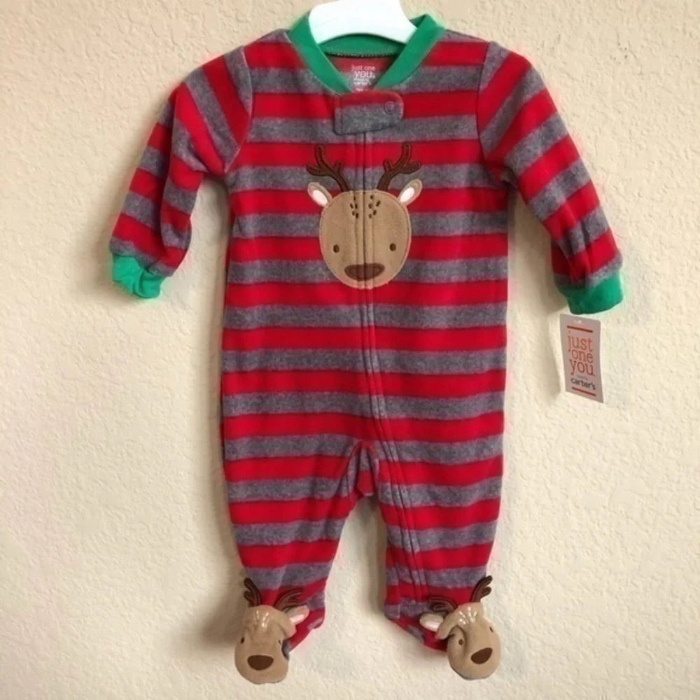 Carter’s Reindeer Fleece Sleep N Play Romp…